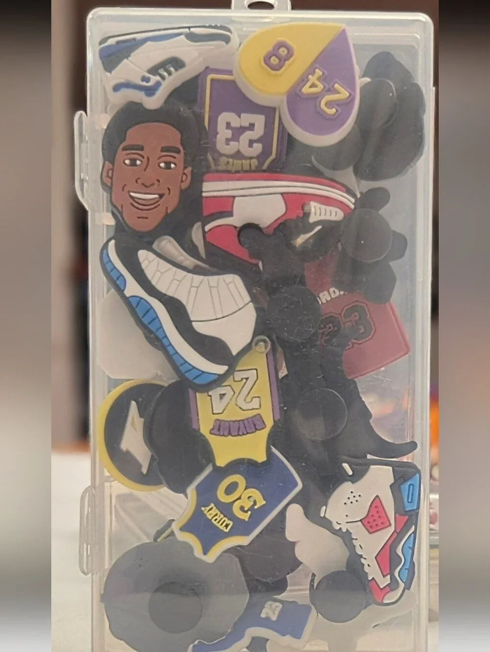 30 Croc Charms Jibbitz NBA Basketball Team Curry LeBron Kobe Jordan Lakers Bulls